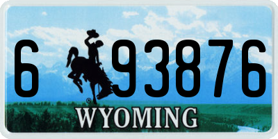 WY license plate 693876