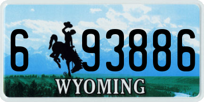 WY license plate 693886