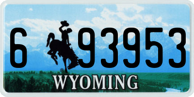 WY license plate 693953