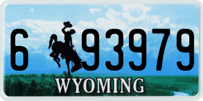WY license plate 693979