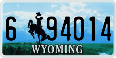 WY license plate 694014
