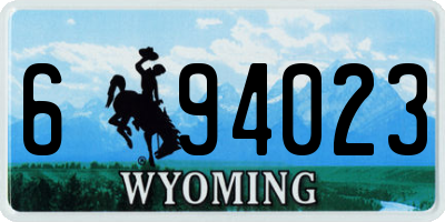 WY license plate 694023
