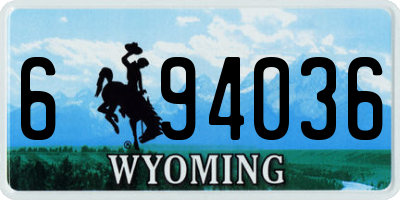 WY license plate 694036