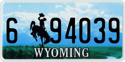 WY license plate 694039