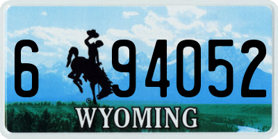 WY license plate 694052