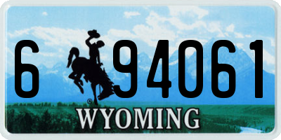 WY license plate 694061