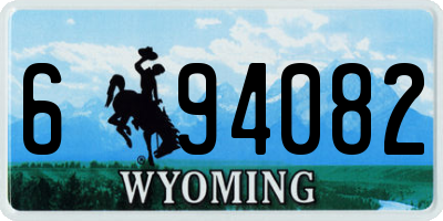 WY license plate 694082