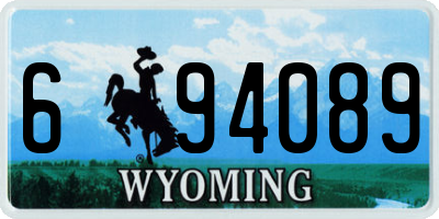 WY license plate 694089