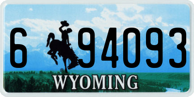 WY license plate 694093