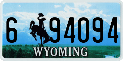 WY license plate 694094