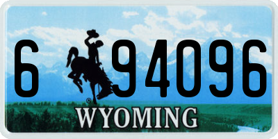 WY license plate 694096