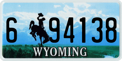 WY license plate 694138