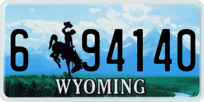 WY license plate 694140