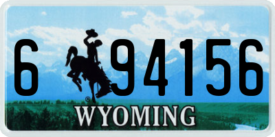 WY license plate 694156