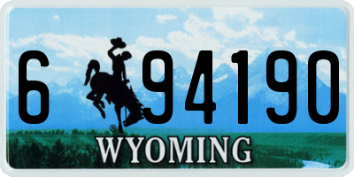 WY license plate 694190