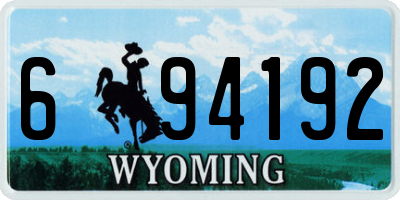 WY license plate 694192