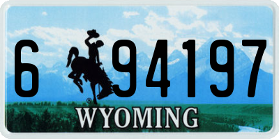 WY license plate 694197