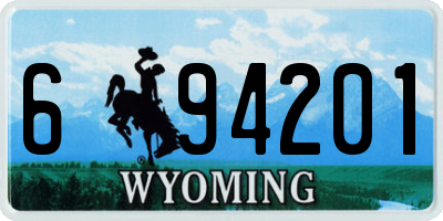 WY license plate 694201