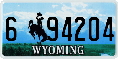 WY license plate 694204