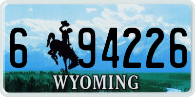 WY license plate 694226