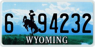 WY license plate 694232