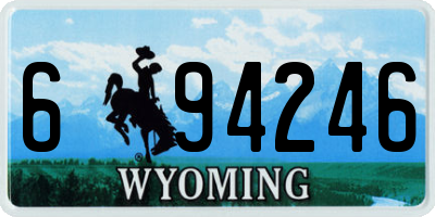 WY license plate 694246