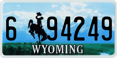 WY license plate 694249
