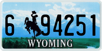 WY license plate 694251