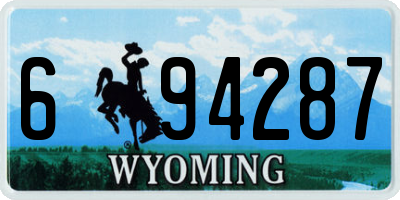 WY license plate 694287