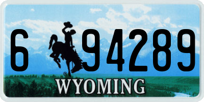 WY license plate 694289