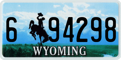 WY license plate 694298