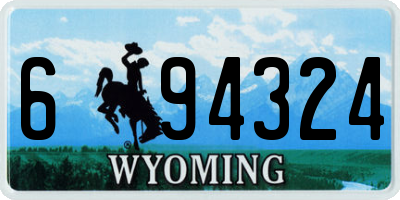 WY license plate 694324