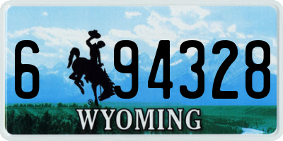 WY license plate 694328