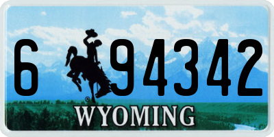 WY license plate 694342