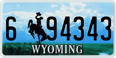 WY license plate 694343