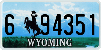 WY license plate 694351
