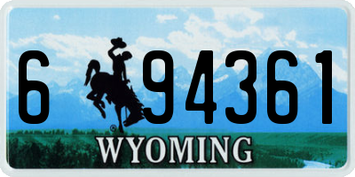 WY license plate 694361