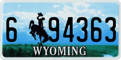 WY license plate 694363
