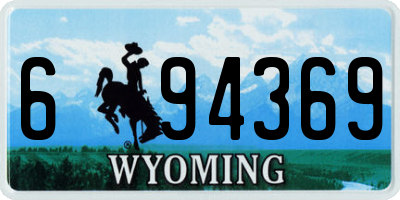 WY license plate 694369