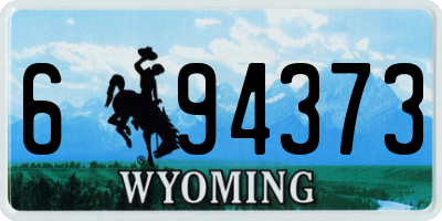 WY license plate 694373