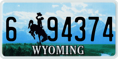 WY license plate 694374