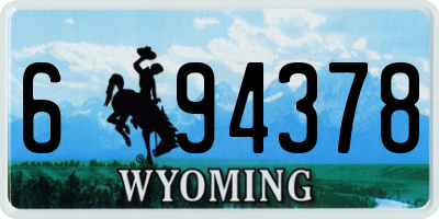 WY license plate 694378