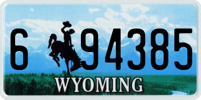 WY license plate 694385