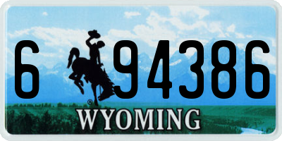 WY license plate 694386