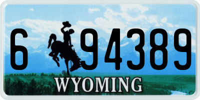 WY license plate 694389