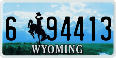 WY license plate 694413