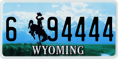 WY license plate 694444