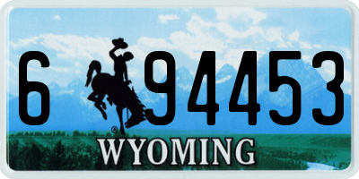 WY license plate 694453