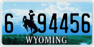 WY license plate 694456