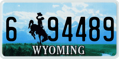 WY license plate 694489